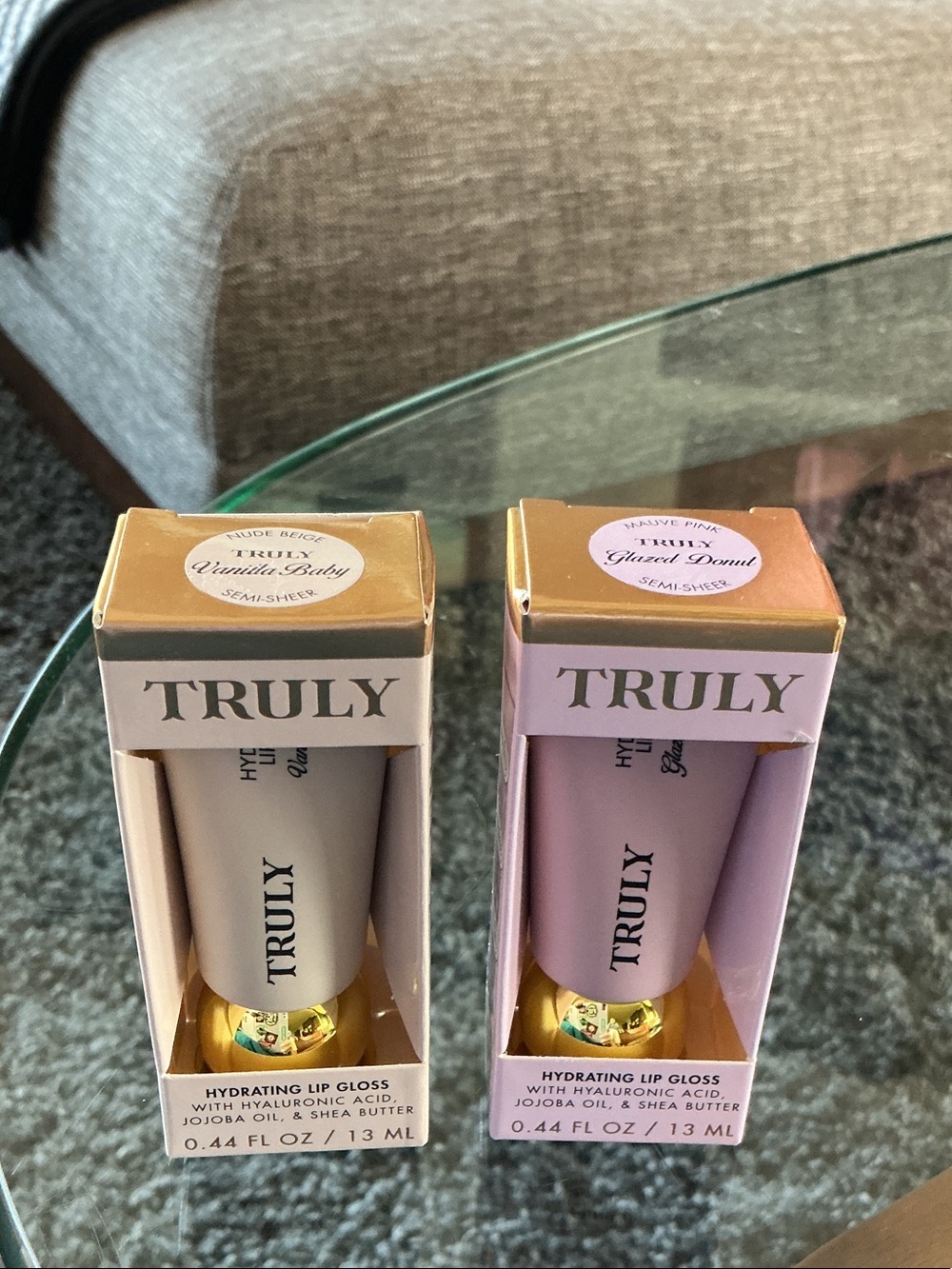 TRULY Hydrating Lip Gloss Duo - Nude Beige & Mauve Pink
